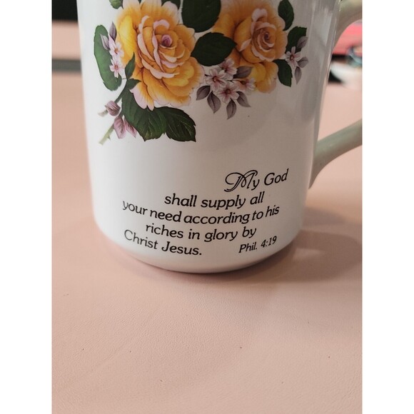 VTG Mug With Bible Verse Made In England Decorated In Canada - Picture 2 of 9